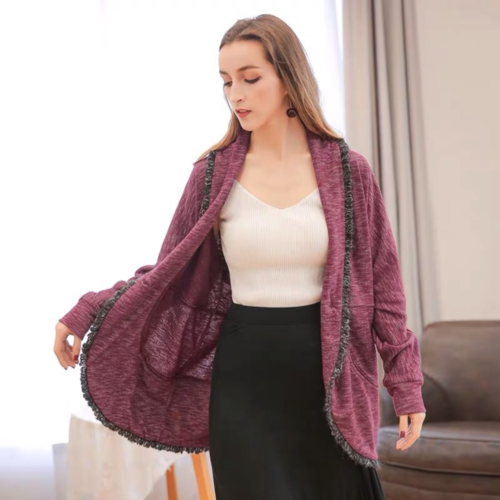 Sweater knit Fleece Coat Jacket